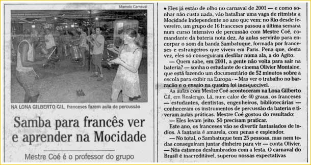 sambatuc, article O Globo